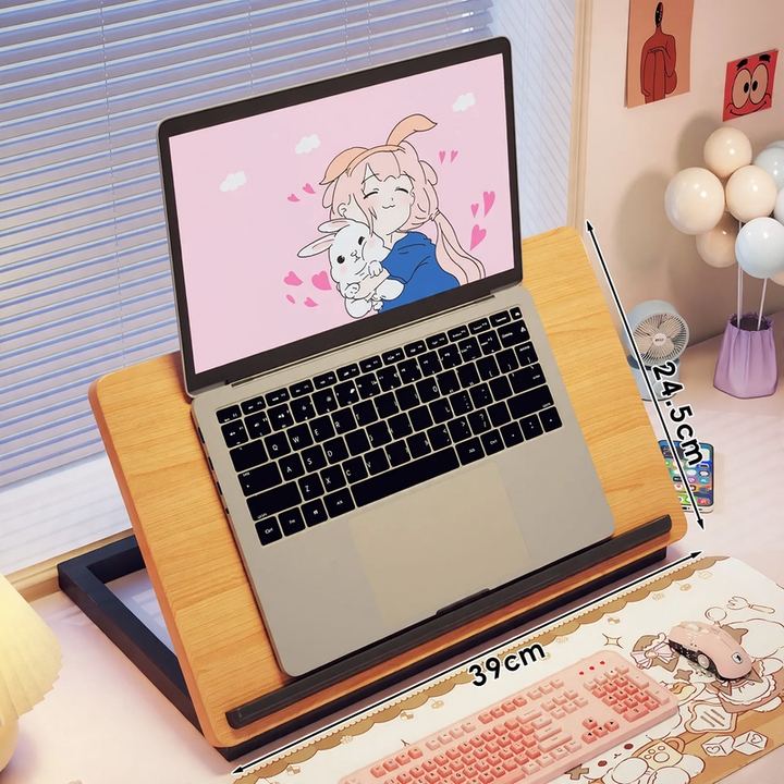 Wood Laptop Stand with Desk Organizer