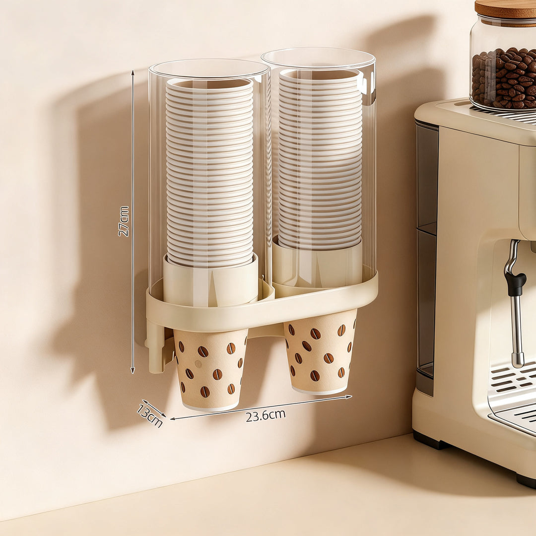 Wall-mounted cup holder, single and double