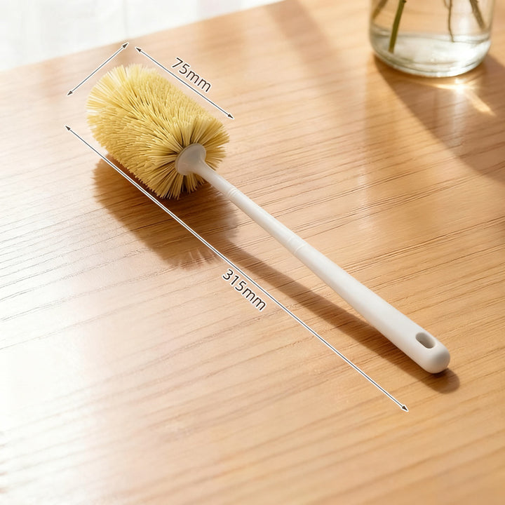Long handle brush with squeezing function for cups and bottles