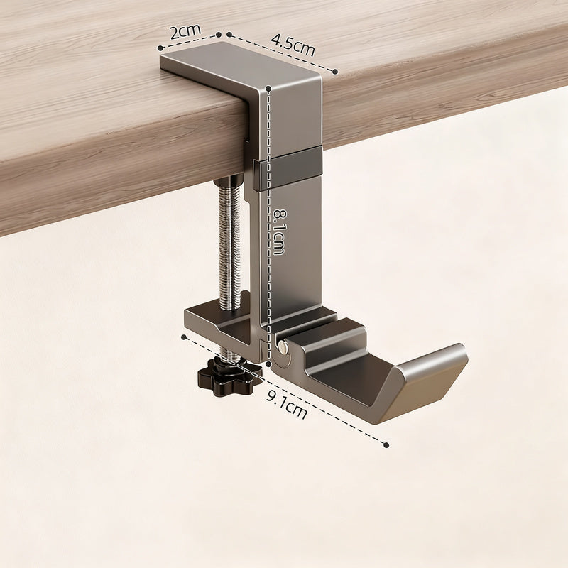 Adjustable table backpack hook made of aluminum