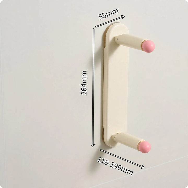 Extendable clothes rail, wall-mounted, without drilling