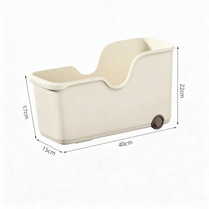 Plastic storage box with wheels, 18 L