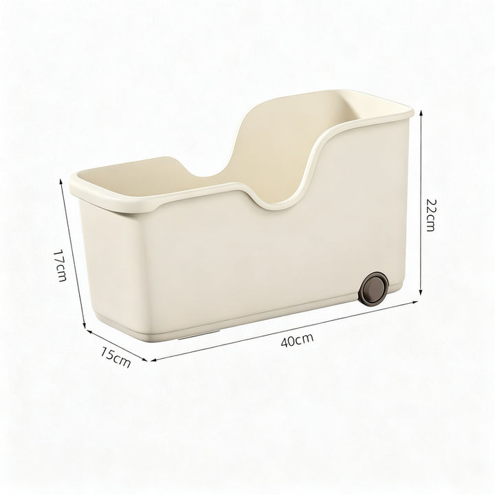 Plastic storage box with wheels, 18 L