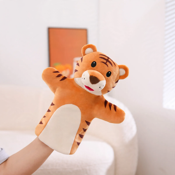 Animal hand puppet made of plush