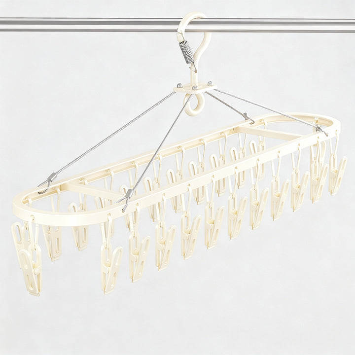 Aluminum drying rack with multiple clips