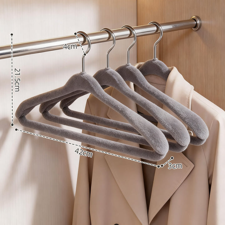 Flocked hangers, non-slip, wide shoulders