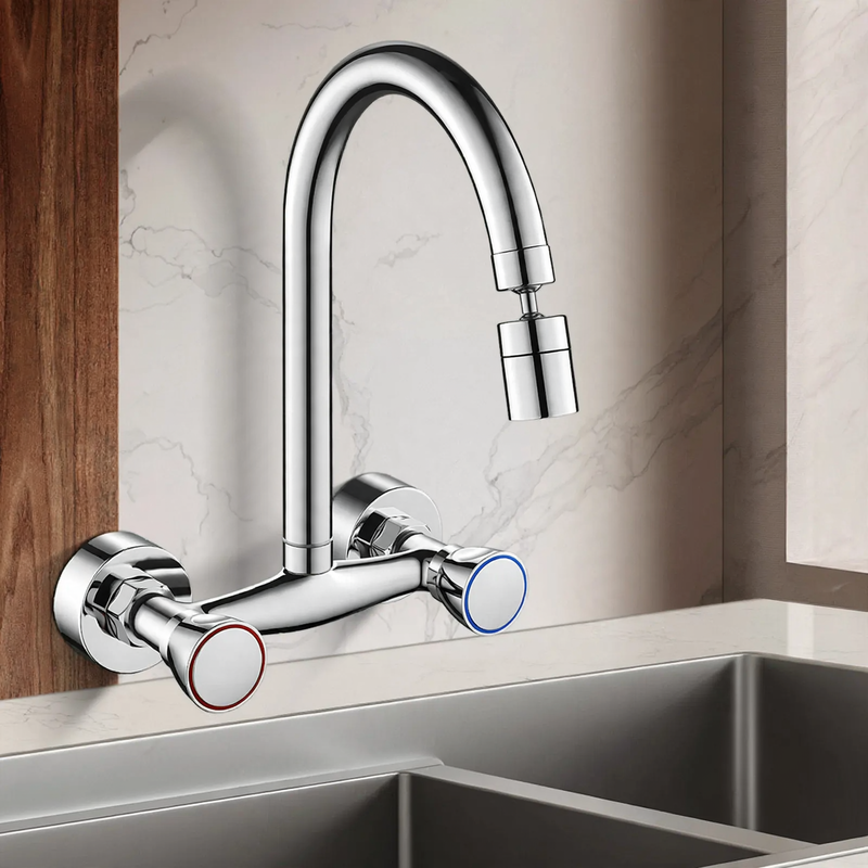 Built-in kitchen faucet with universal joint