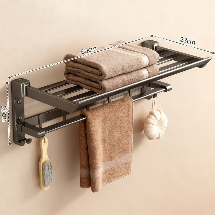 Aluminum towel holder, foldable