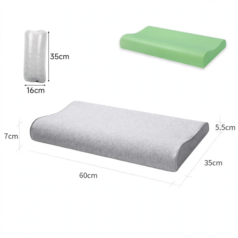 Neck support pillow made of memory foam, wave profile