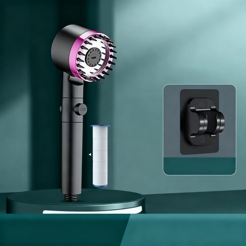 Shower head with filter and massage function