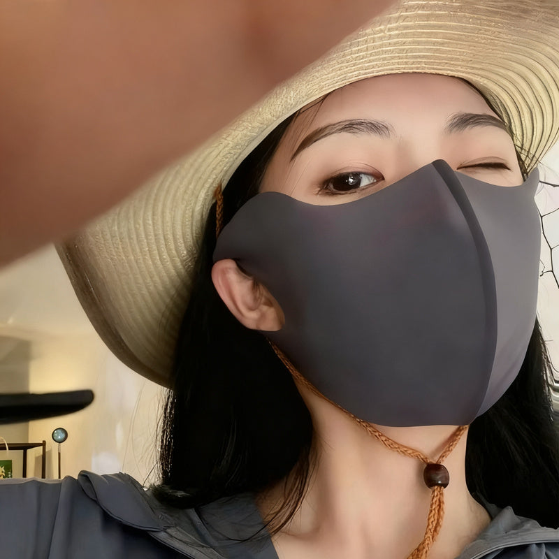 UV protection face mask with ear loops and neck protection