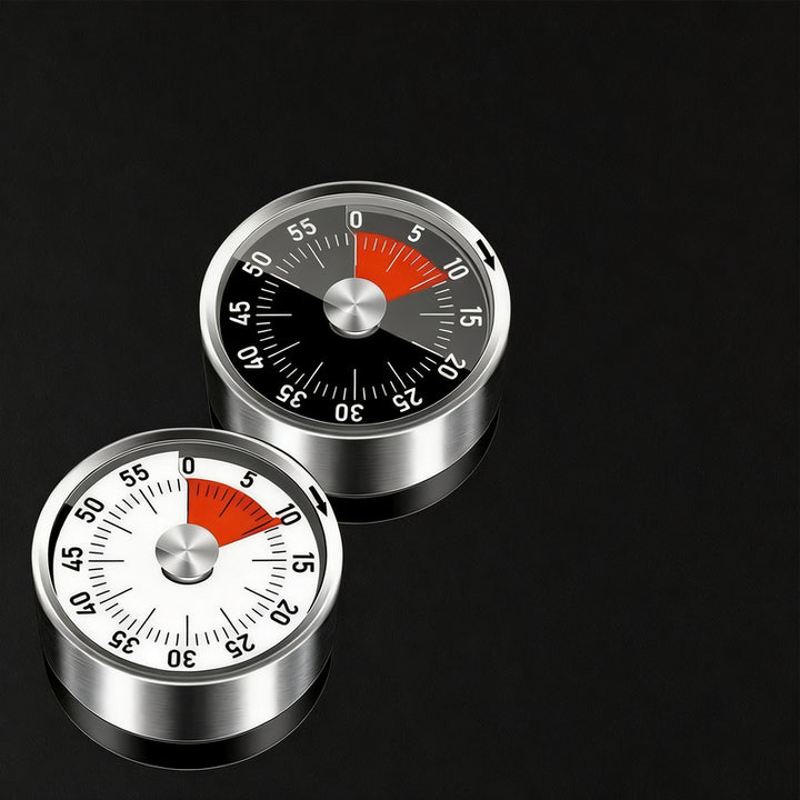Mechanical kitchen timer with magnet holder