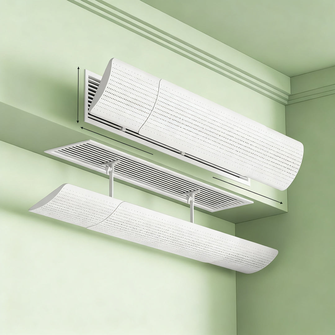 Air conditioning wind deflector for ceiling cassette
