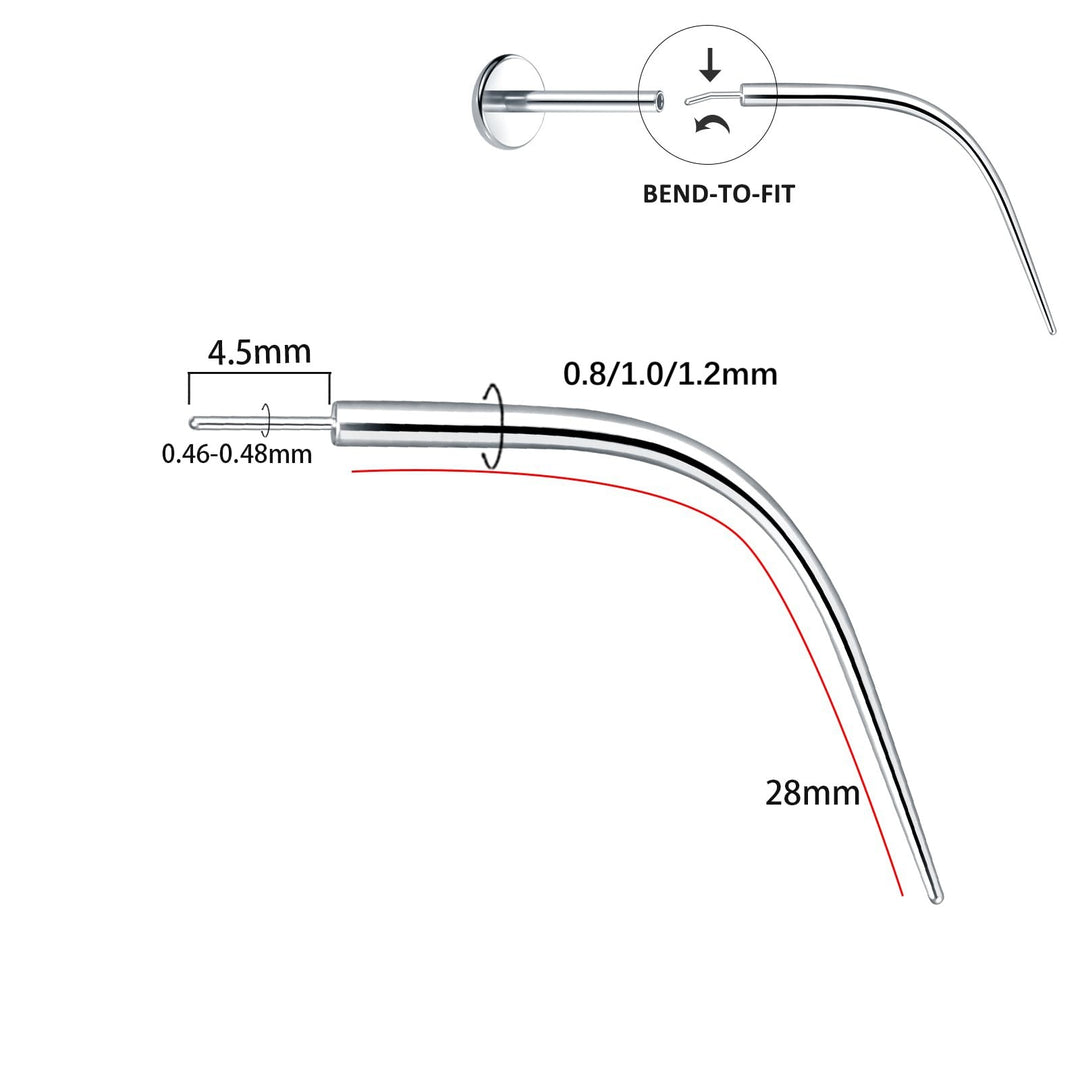 Titan-Piercing rod, flat base, internal thread