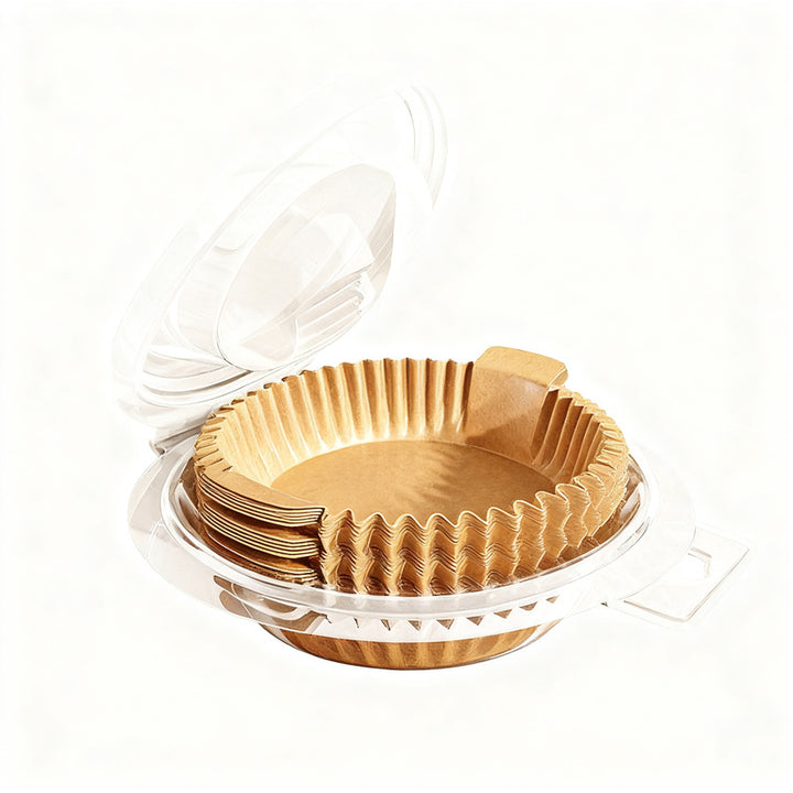 Baking paper and aluminum trays for hot air fryers