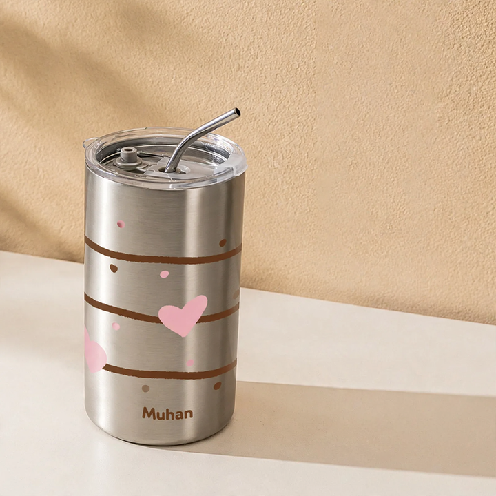 Insulated mug 350–600 ml with double wall and drinking lid