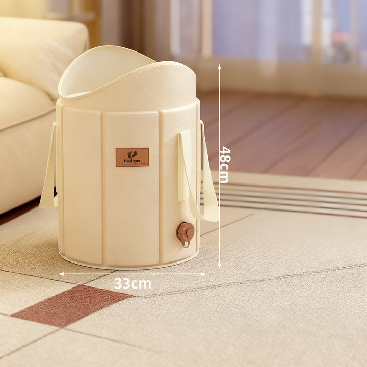 Foldable foot bath with heat retention