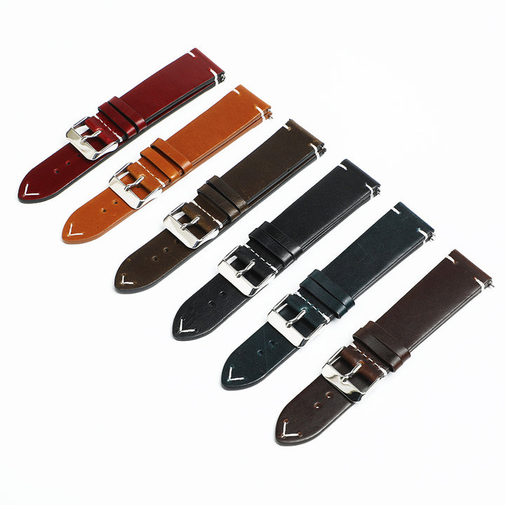 Vintage leather watch strap made of cowhide