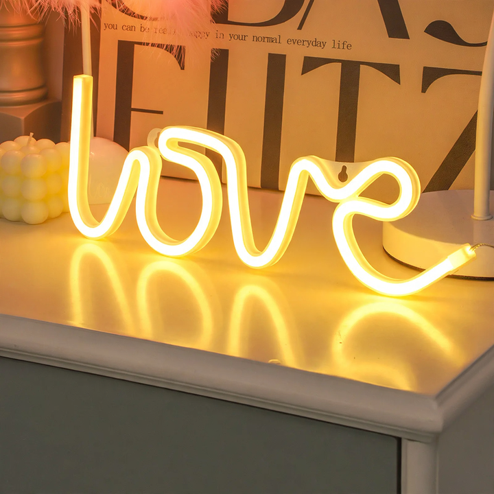 LED Neon Light LOVE, Plastic, Switch Control
