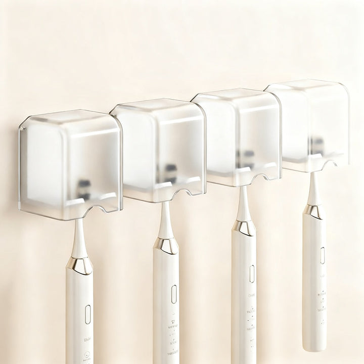 Toothbrush holder with lid, ABS, wall-mounted