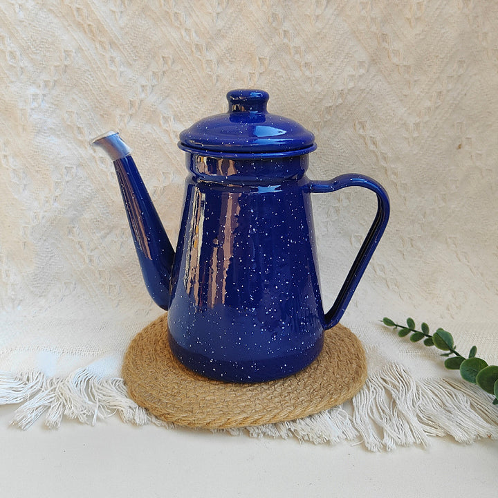 Enamelled hand brewing kettle made of sheet steel, 1.2 L