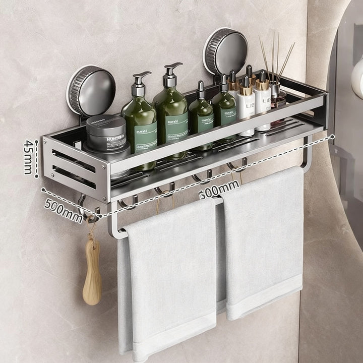 Suction Cup Wall Shelf Bathroom, Space Aluminum