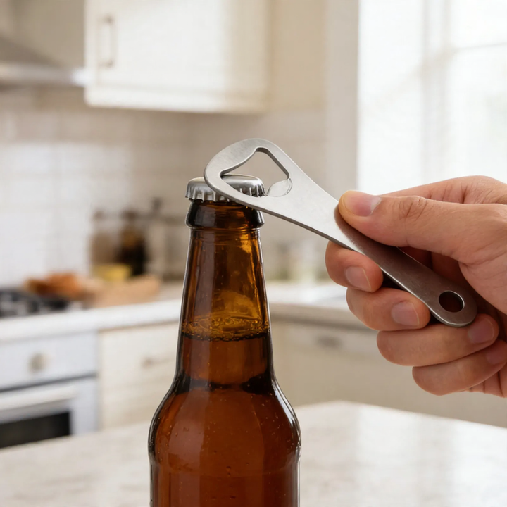 Steel bottle opener, portable
