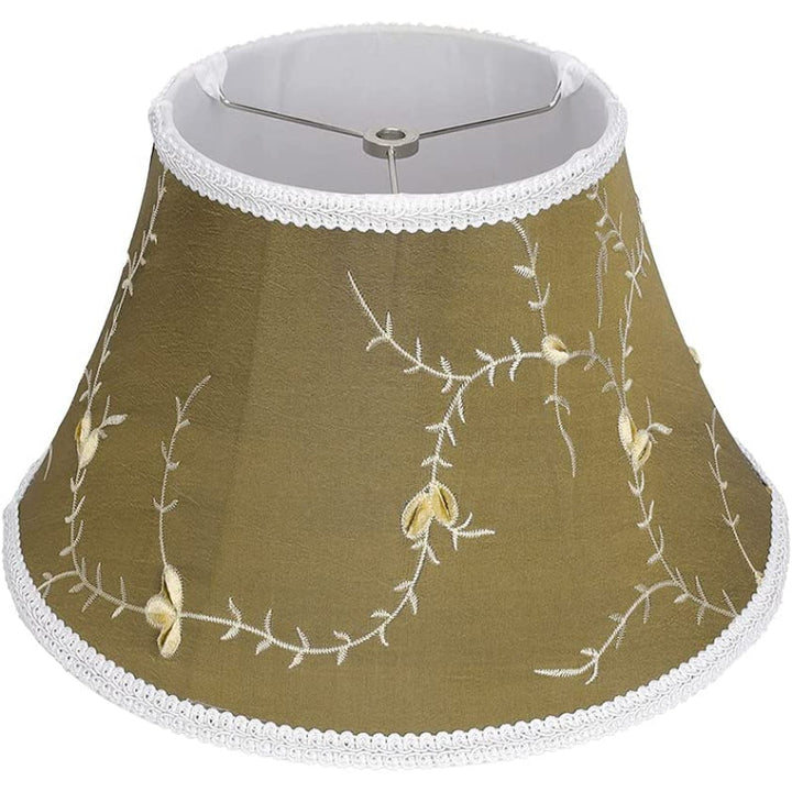 Stornfield | Medium Barrel Fabric Lamp Shade for Table and Floor Lamps, 7x13x7.8 Inches, Natural Ventilated Linen, Handmade, Spider (White)