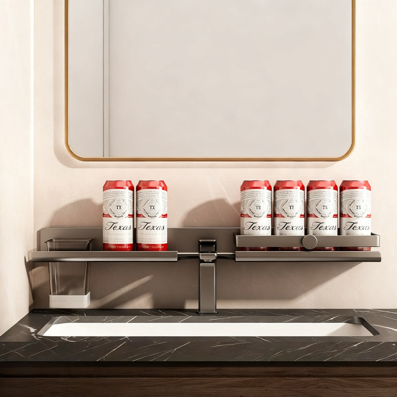 Wall shelf for sink made of aluminum