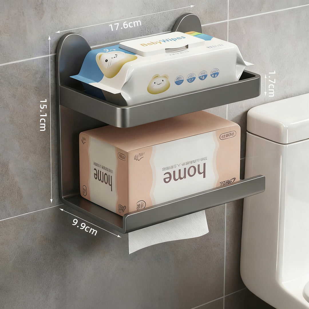 Wall-mounted paper towel holder, no drilling