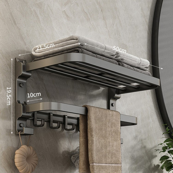 Stainless steel towel holder, wall-mounted, foldable