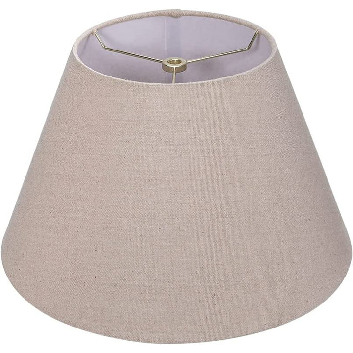Stornfield | Medium Barrel Fabric Lamp Shade for Table and Floor Lamps, 7x13x7.8 Inches, Natural Ventilated Linen, Handmade, Spider (White)