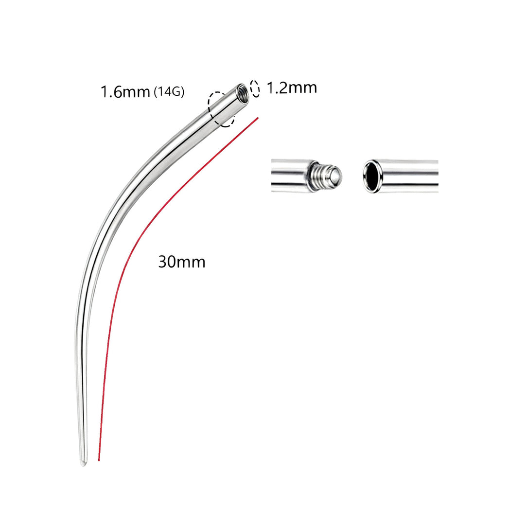 Titan-Piercing rod, flat base, internal thread