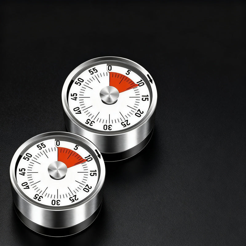 Mechanical kitchen timer with magnet holder