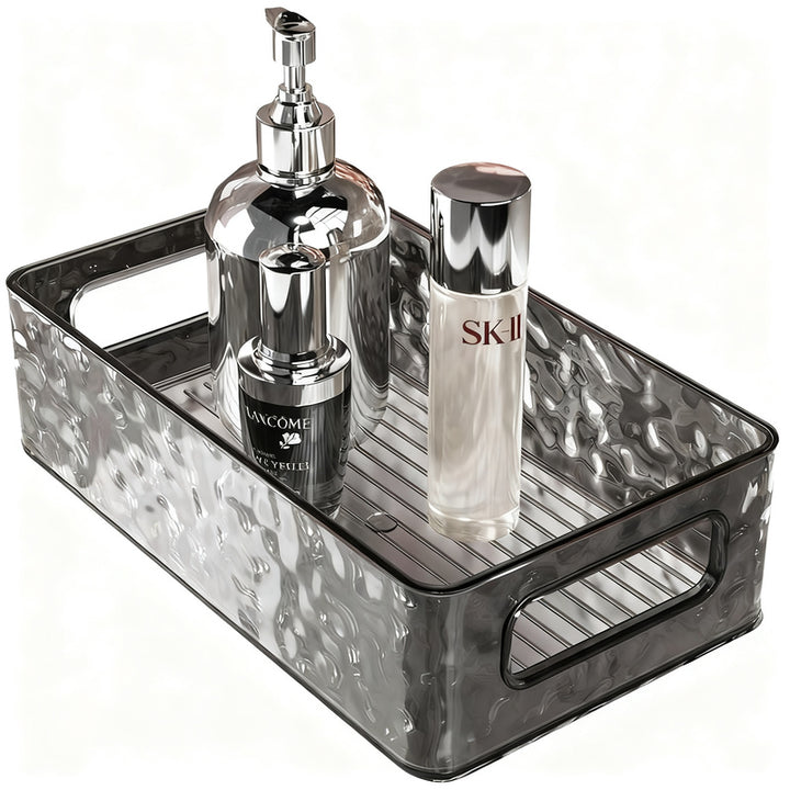 Transparent plastic storage box with ice pattern