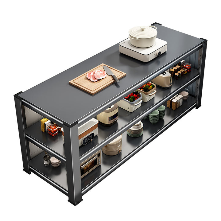 Kitchen Worktable made of Carbon Steel, 3 Levels