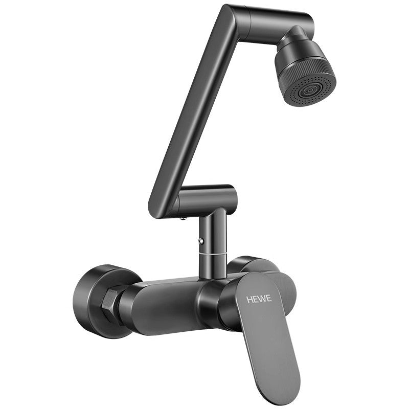 Built-in kitchen faucet with universal joint