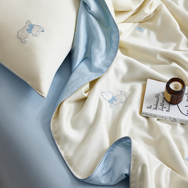 Children's summer bedding set made of lyocell with embroidery