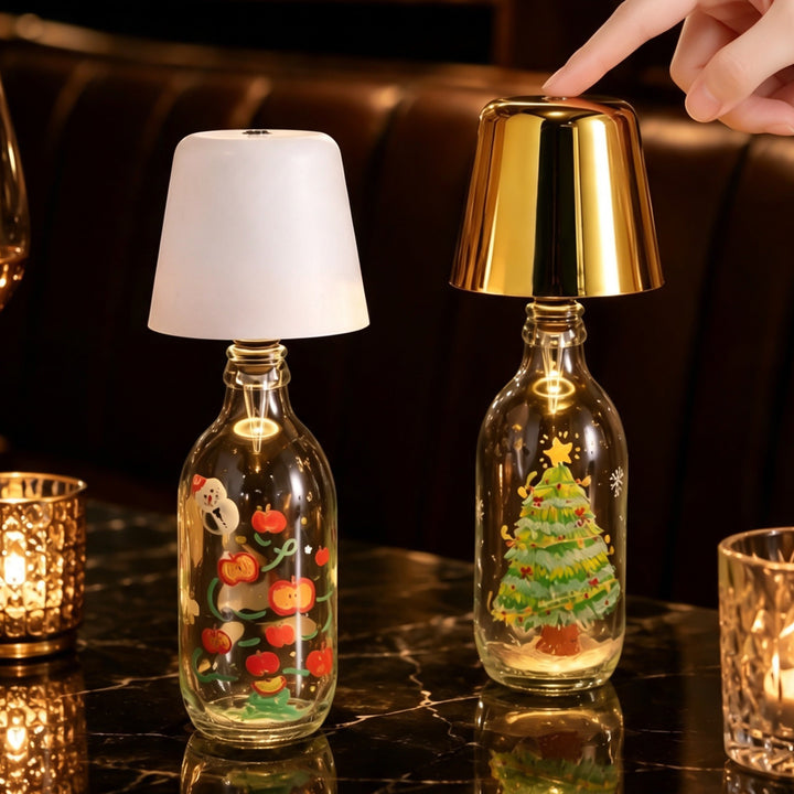 Christmas tree and wine bottle night light