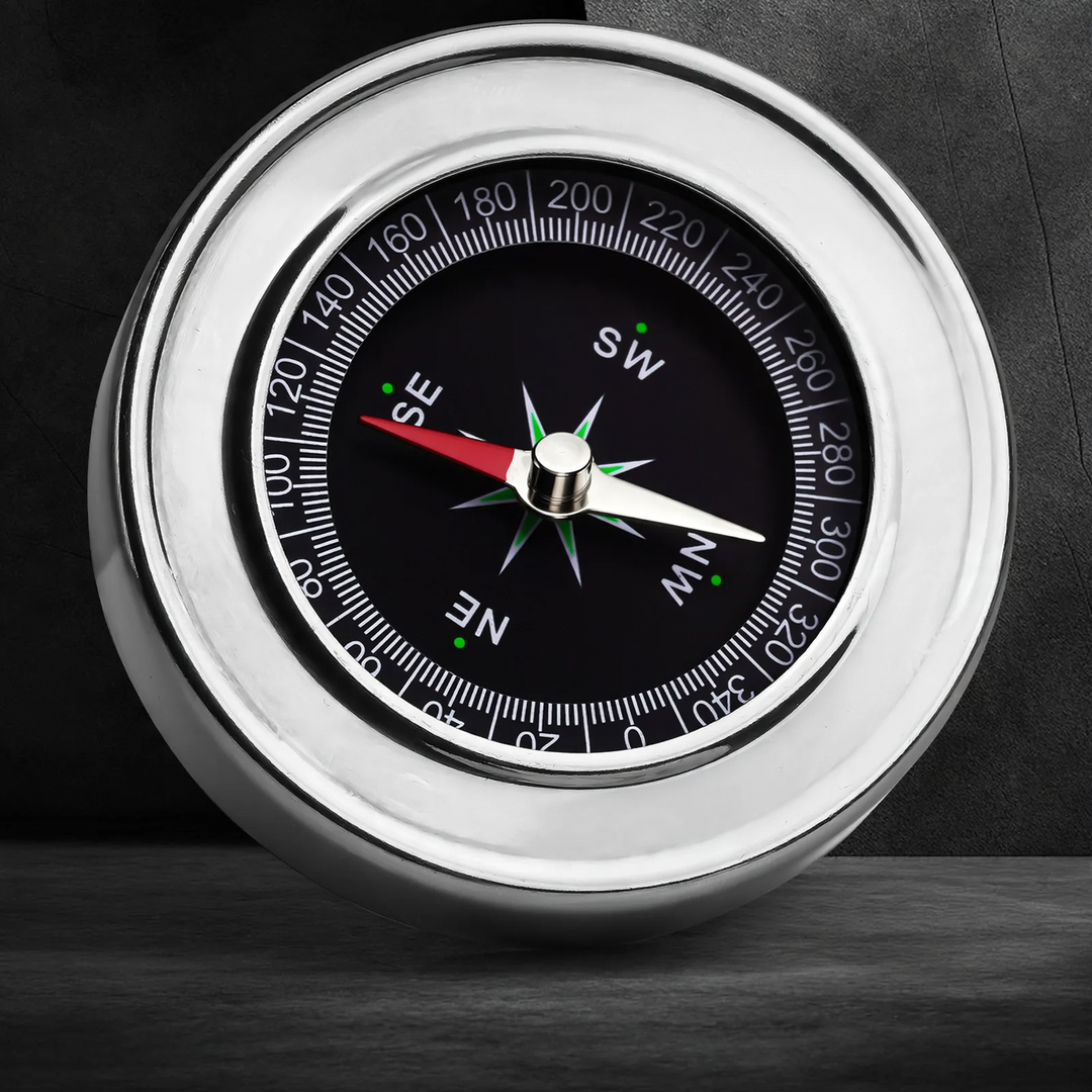 Compass made of stainless steel, diameter 60 mm