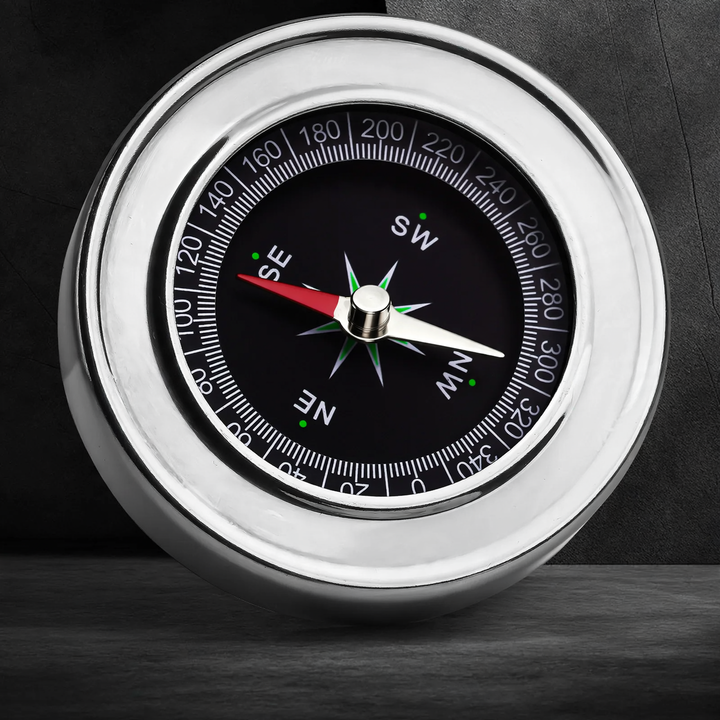 Compass made of stainless steel, diameter 60 mm
