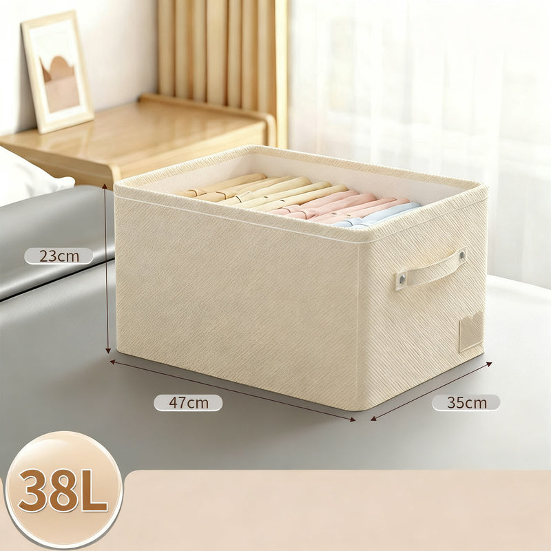 Fabric storage box for clothes, foldable