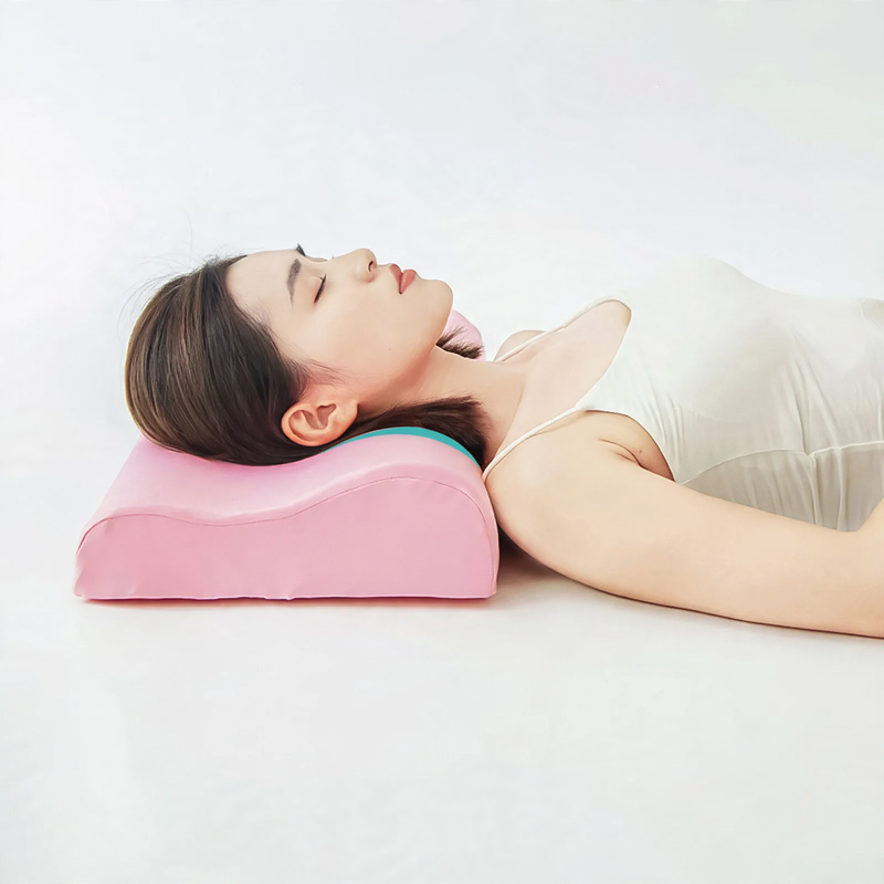 Memory foam neck support pillow, wave profile