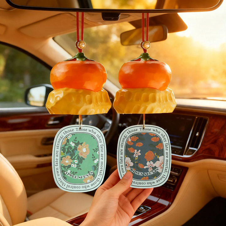 Car air freshener holder Khaki design with scent pads