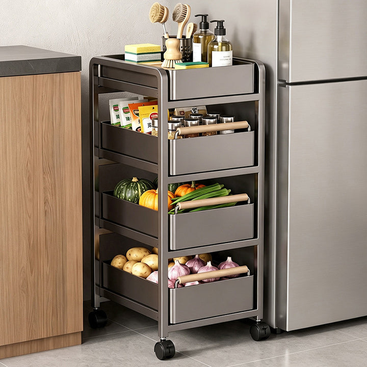 Mobile kitchen rack for vegetables and spices