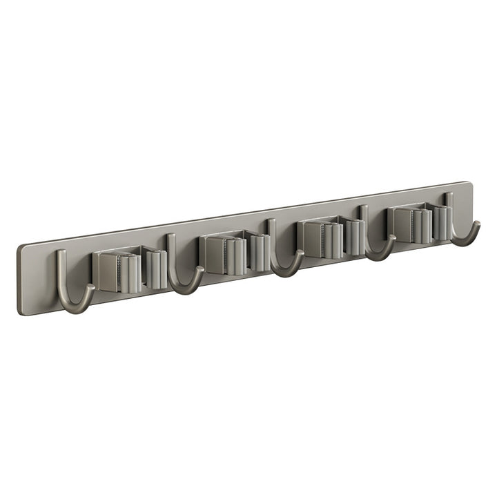 Wall bracket for brooms and mops made of stainless steel