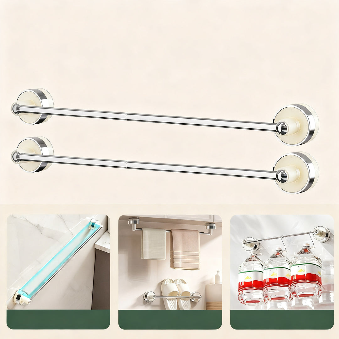 Telescopic suction cup towel bar for bathroom