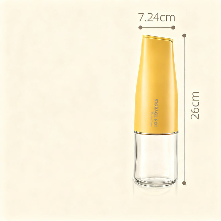 Glass bottles for oil and spices with automatic closure