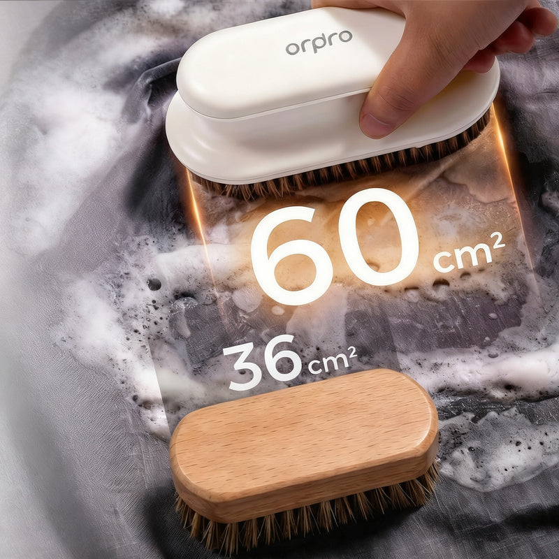 Shoe and laundry brush with soft bristles