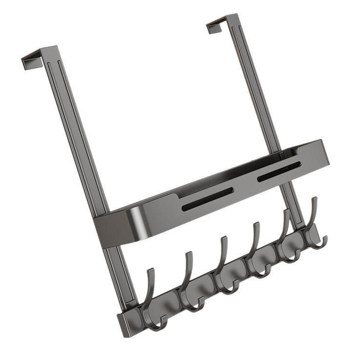 Aluminum door hook, double-layered, drill hole-free